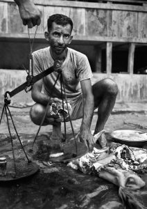 a family member started and slaughtered a goat, Nepal