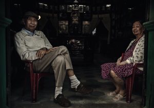 old couple in a door in Vietnam