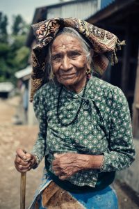 old lady from the local village in Manaslu in Nepal