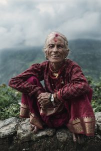 beautiful old lady from the local village of nepal