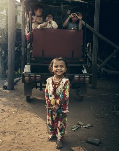 children from a local village in Cambodia
